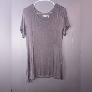 LOGO by Lori Goldstein Women’s Gray Tunic Top with Pockets Size Medium Petite MP